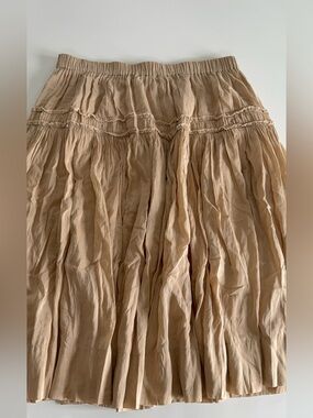 Club Monaco Women's Cream Tiered Cotton Skirt Size L